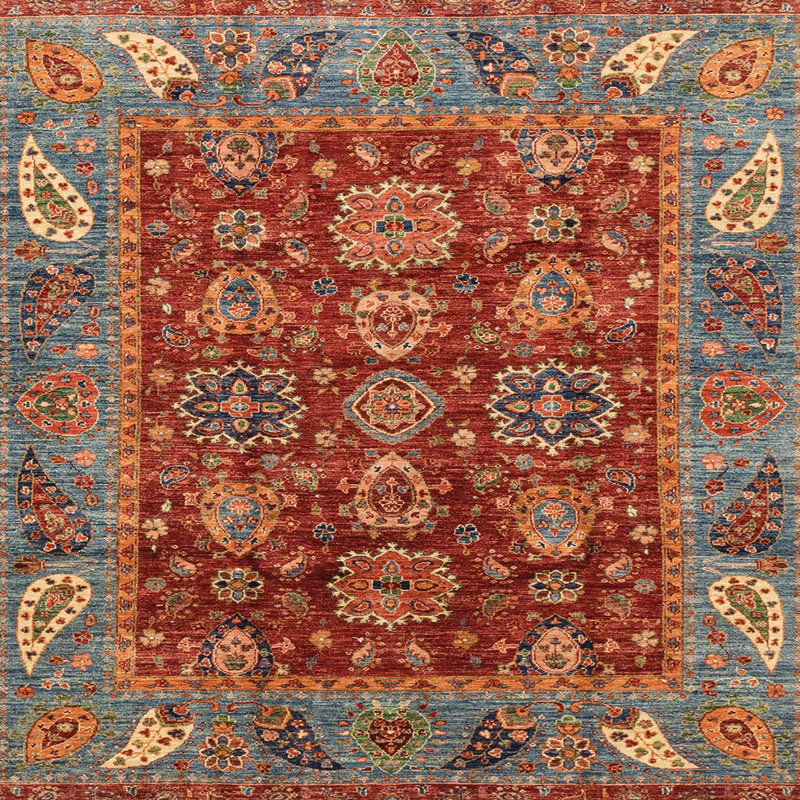 Tapis abstrait moderne et abstrait 3733ABS3743, Carré 3 pi