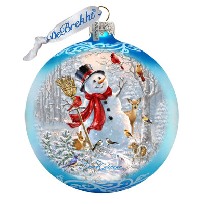 Holiday Splendor 3.5'' Handmade Glass Animals Ball Ornament