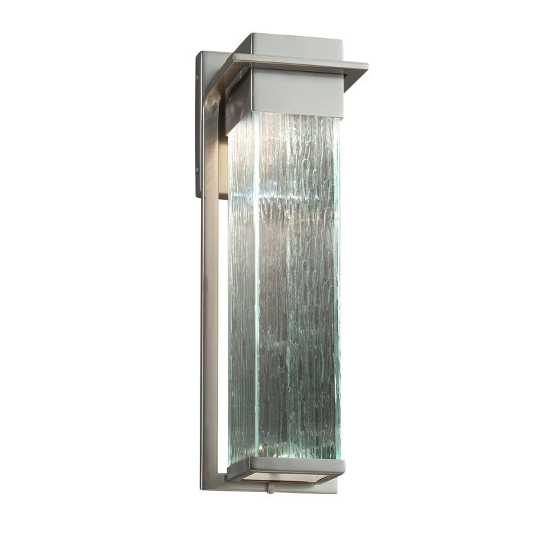 Petite applique murale d'extérieur à DEL Carlotte Pacific - Nickel brossé, Nickel brossé, H 12 po x l 5 po x P 5,5 po