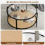 Table basse ronde, rotin boho 30 pouces, plateau en verre Water-Wave, rangement à 2 niveaux, noir et jaune-1338704480
