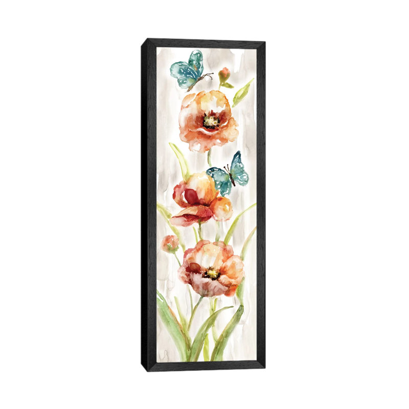 Butterfly Fantasy I by Nan - Panoramic Painting on Canvas, 121.92 cm H x 40.64 cm W, Black Framed