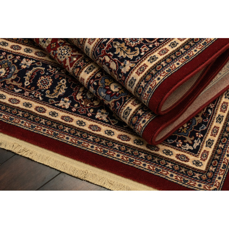 Tapis rouge/brun en laine wheeler Cirro, Rectangle 2 pi 2 po x 4 pi 3 po