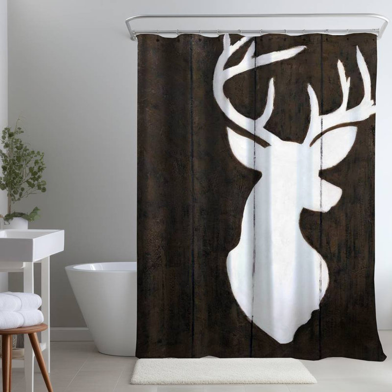 Shower Curtain AN89 – Polyester Shower Curtain, Dye Sublimation Print, 71" W × 74" L