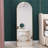 The 4St Generation Of Floor Mounted Full Length Mirrors. Aluminum Alloy Metal Frame Arched Wall Mirror, Bathroom Makeup Mirror, Bedroom Porch, Clothing Store-1875819555