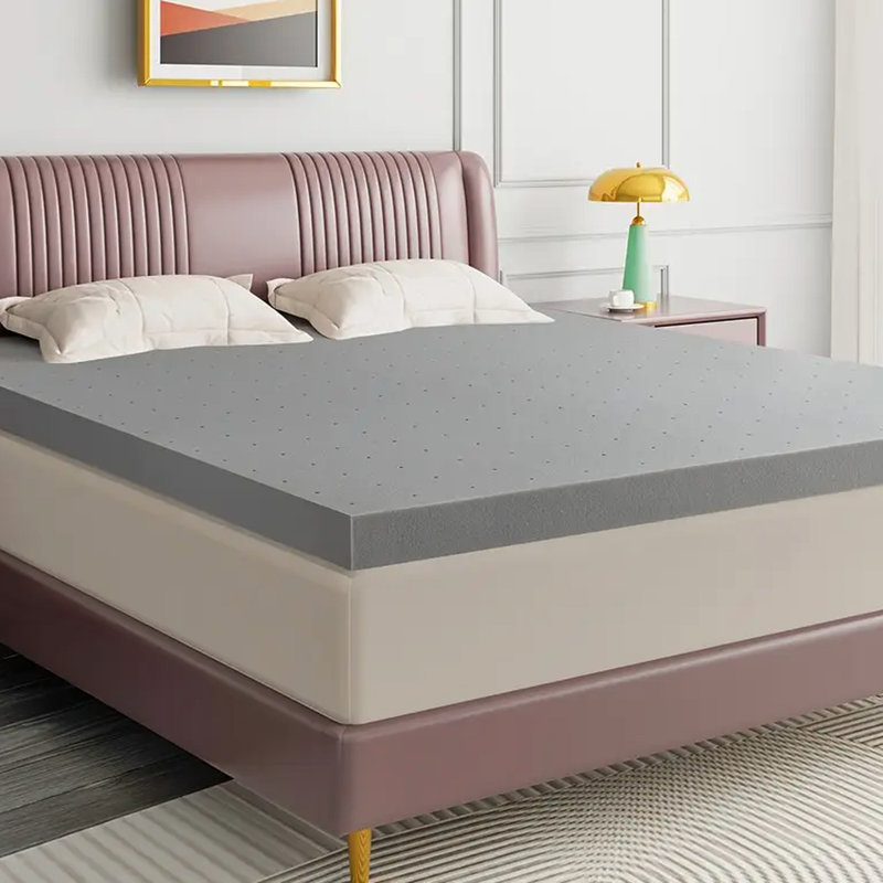 Matelas simple extra ferme de 2 pouces avec mousse haute densité pour le soulagement des épaules, des hanches et du dos, sommeil réparateur, certification, style moderne gris de la colonne vertébrale, dans toutes les positions, respirant