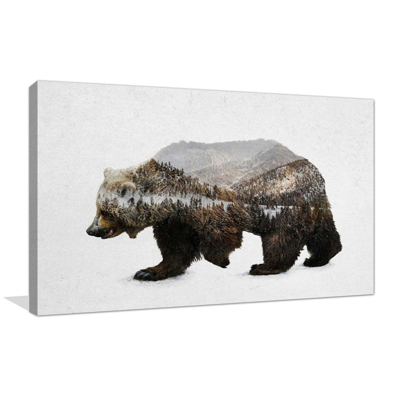 L'ours brun Kodiak par - impression, Toile tendue, H 36 po x l 60 po x P 1,5 po