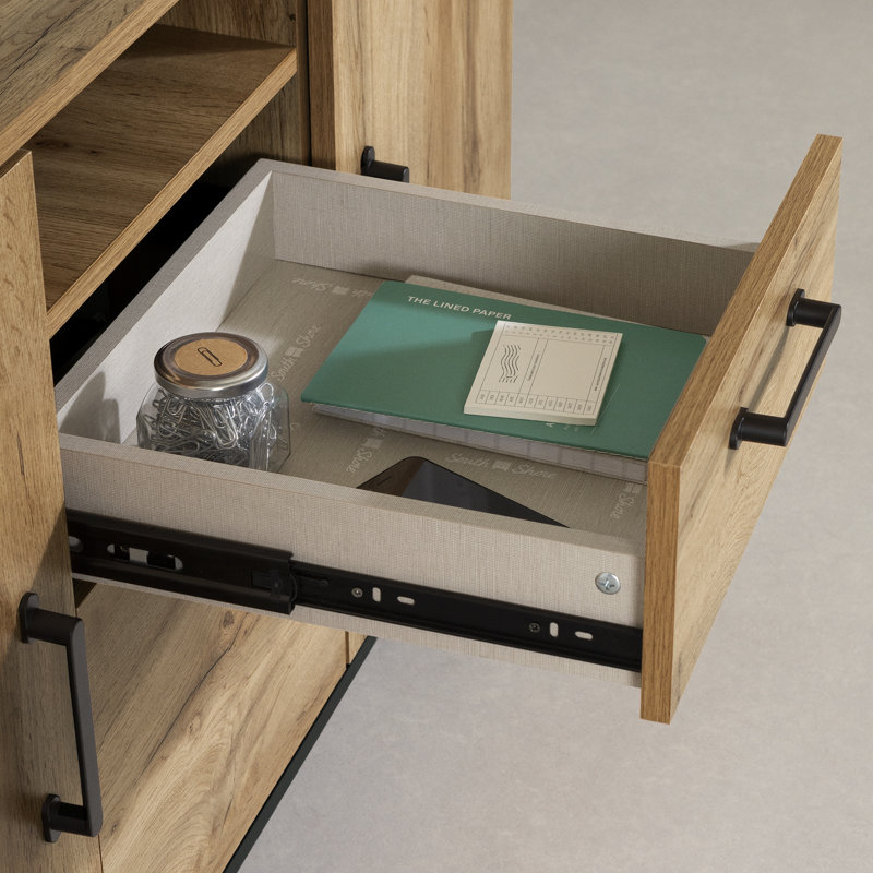 Ezra 29.25" Nordik Oak 2-Door Credenza with Drawers
