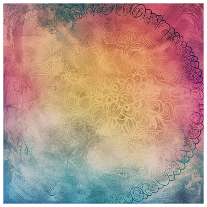 Coussin Mandala, coussins double face Art, Abstrait géométrique rose, Carré 16 po