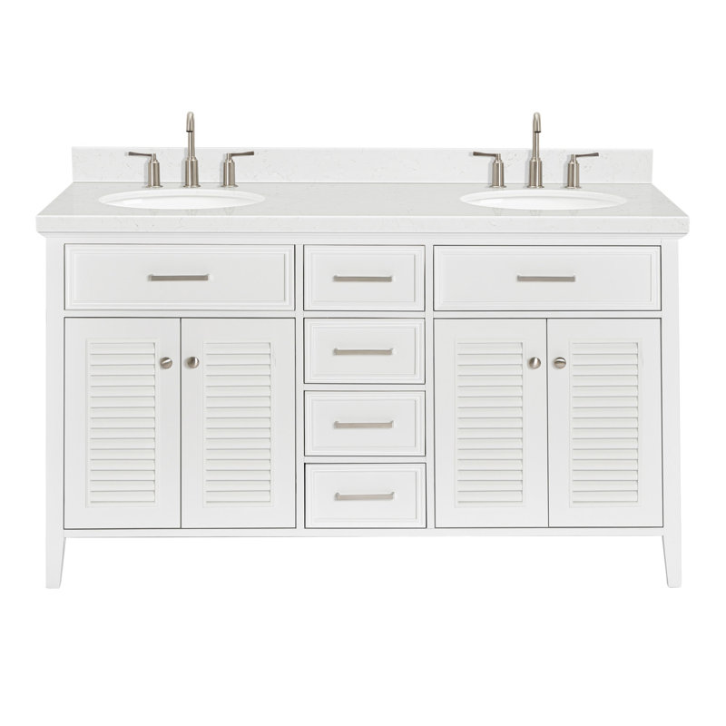 Blazier 72.25'' W Double Vanity, White, 60"