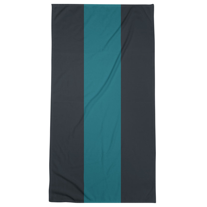 Beach Towel, Black/Aqua