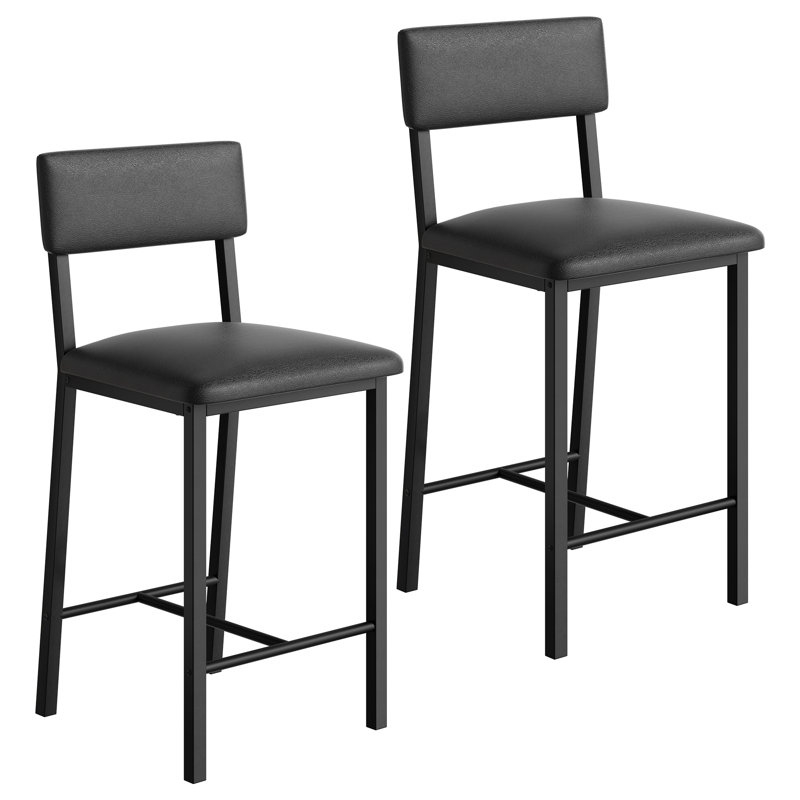 Counter Stool with Metal Frame, Black