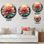 Horloge murale «Chrysanthemum in Lake Retro»-1218978495