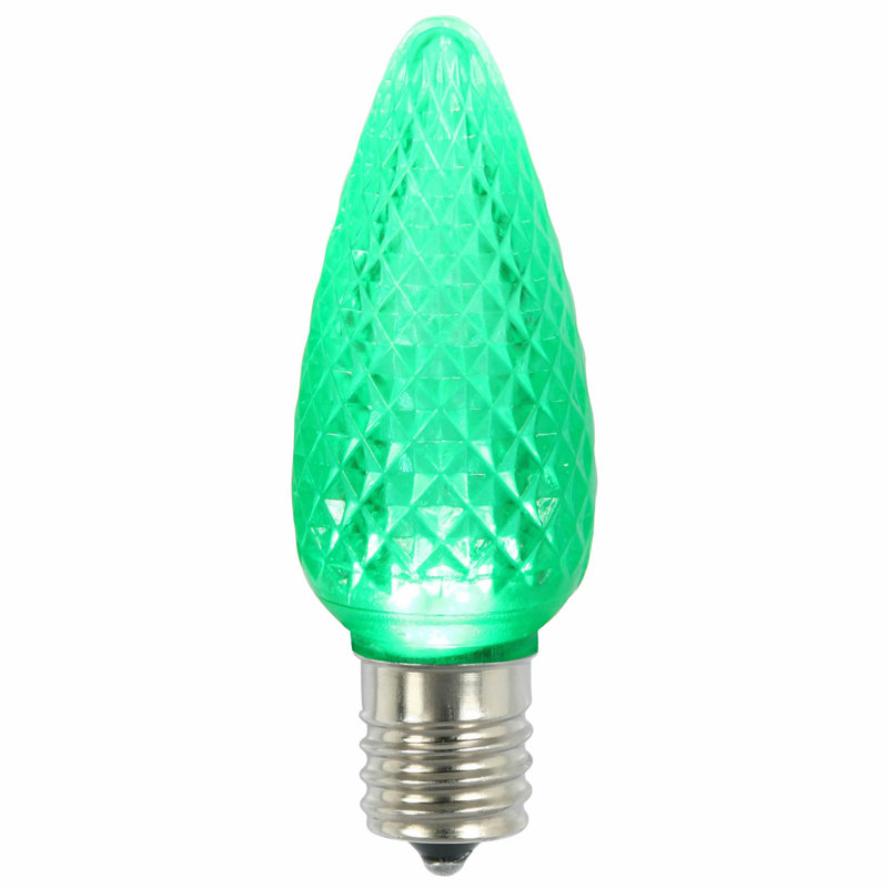 Vickerman C9 LED Green Faceted Replacement Bulb, Package Of 25