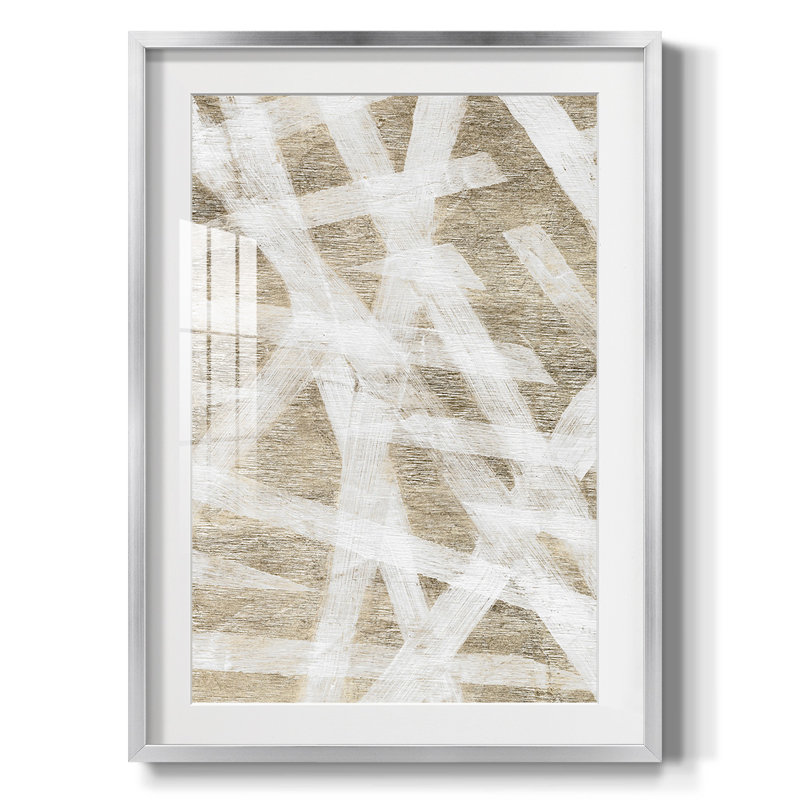 Impression encadrée Mallumo I, Papier avec cadre argenté, Blanc