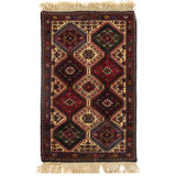 Lilyrae Wool Oriental Area Rug in Red