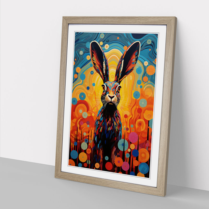 Hare Colour Field - Single Picture Frame Print on Wood