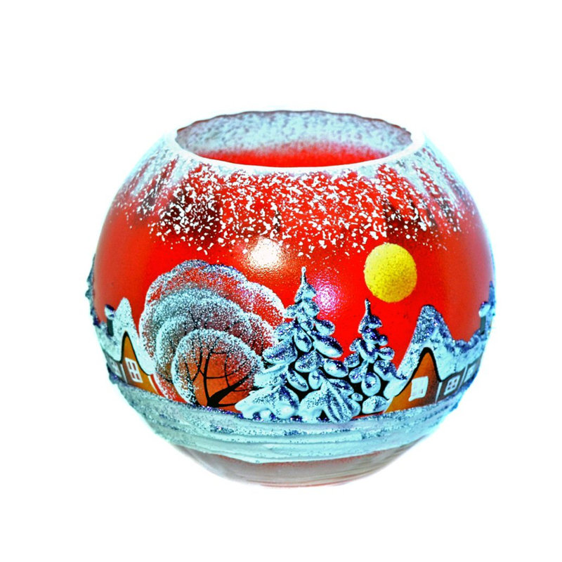 Glass Tabletop Votive Holder, 7" H x 8" W x 8" D