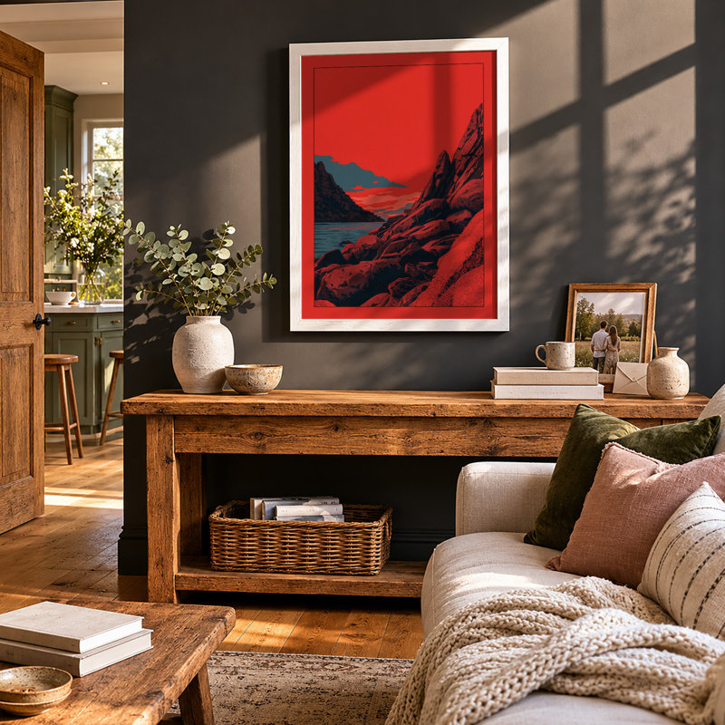Alien Landscape Modern - Framed Print, A3 - 42.0 x 29.7 cm, White