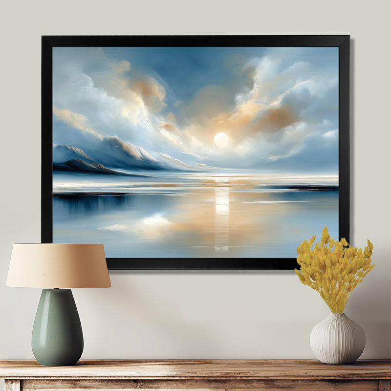 Reproduction d'art sur toile jaune, jaune, Cadre photo unique, Noir, H 16 po x l 32 po