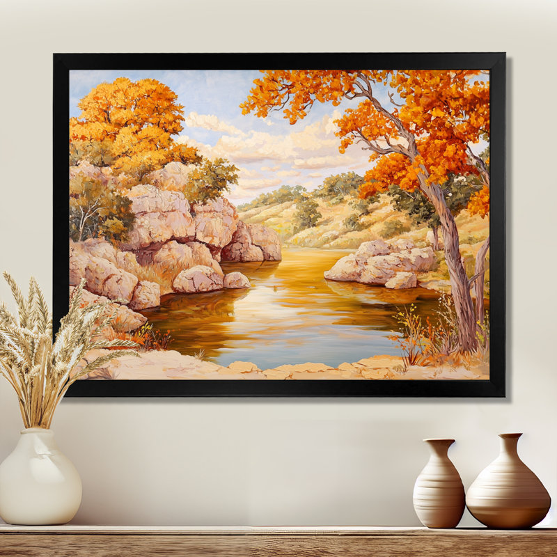 Décoration murale Pecos River In Texas I - Texas, Reproduction encadrée d'une seule photo sans pass, Noir, H 16 po x l 32 po