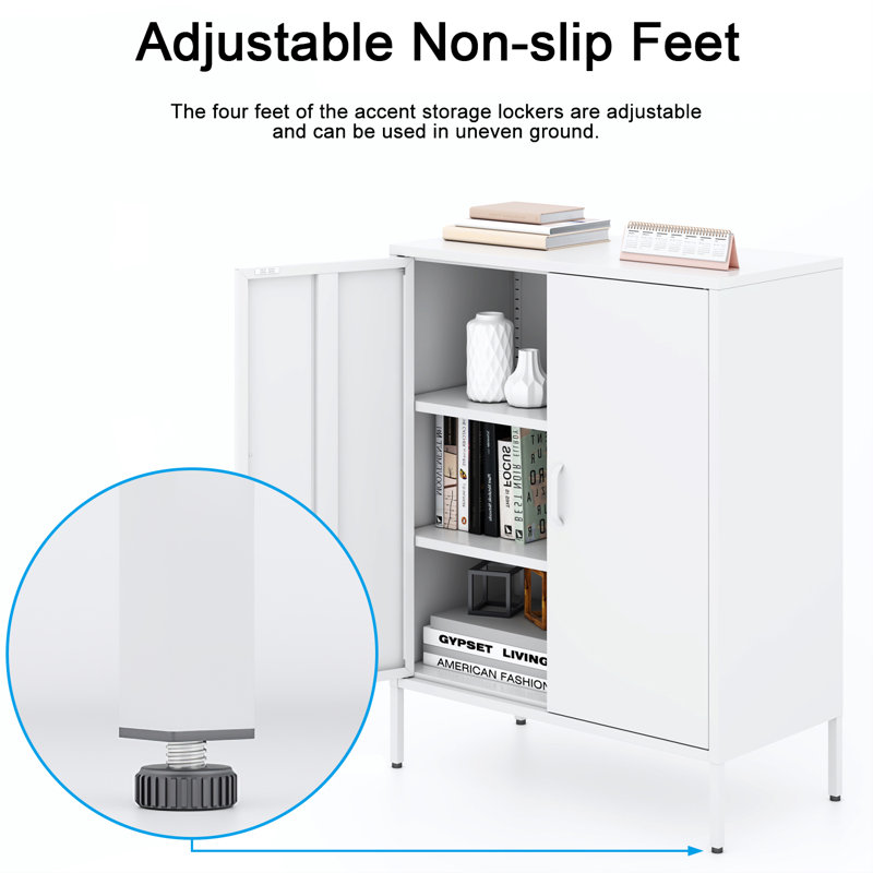 Janay 31.5 " Wide 2 - Shelf Storage Cabinet with, White
