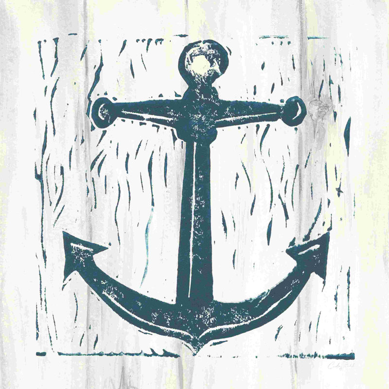 Collage nautique III sur bois blanc, H 12 po x l 12 po, Non, Toile tendue