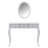 Luxury Makeup Vanity Desk With Oval Mirror, 3-Drawer Dressing Table For Jewelry Storage, Elegant Console Table For Entryway, Living Room & Bedroom, Stylish Home Decor-1538328332