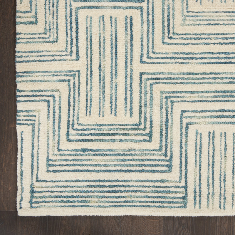 Tapis ivoire fait à la main Jodie, Tapis de couloir 2 pi 3 po x 7 pi 6 po