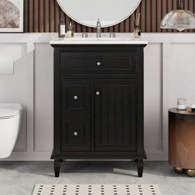 Armoire de salle de bain avec un tiroir rabattable et deux tiroirs