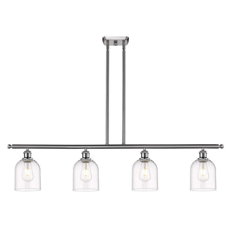 Odaniel 4 - Light Kitchen Island Pendant, Brushed Satin Nickel, Clear