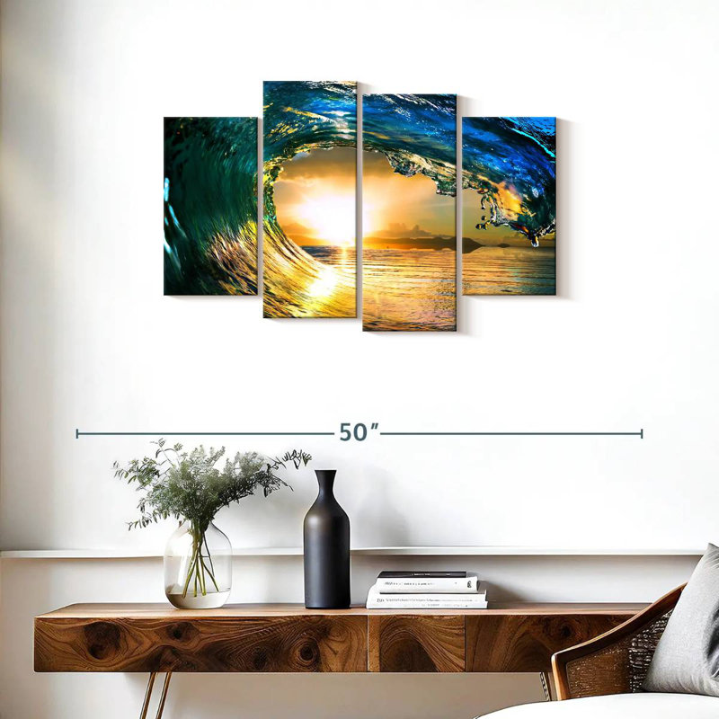 Gillard Sunset Ocean Wave, H 22 po x l 36 po