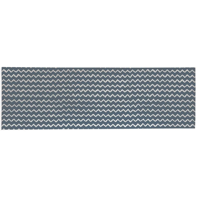 Chevron Wave Non-Slip Outdoor Rug, Runner 2'6" x 8'