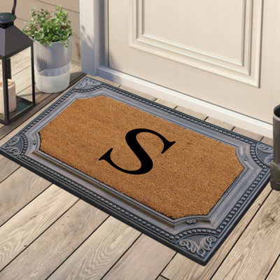 Bordure florale monogrammée 24 po x 39 po Seidenberg First Impression