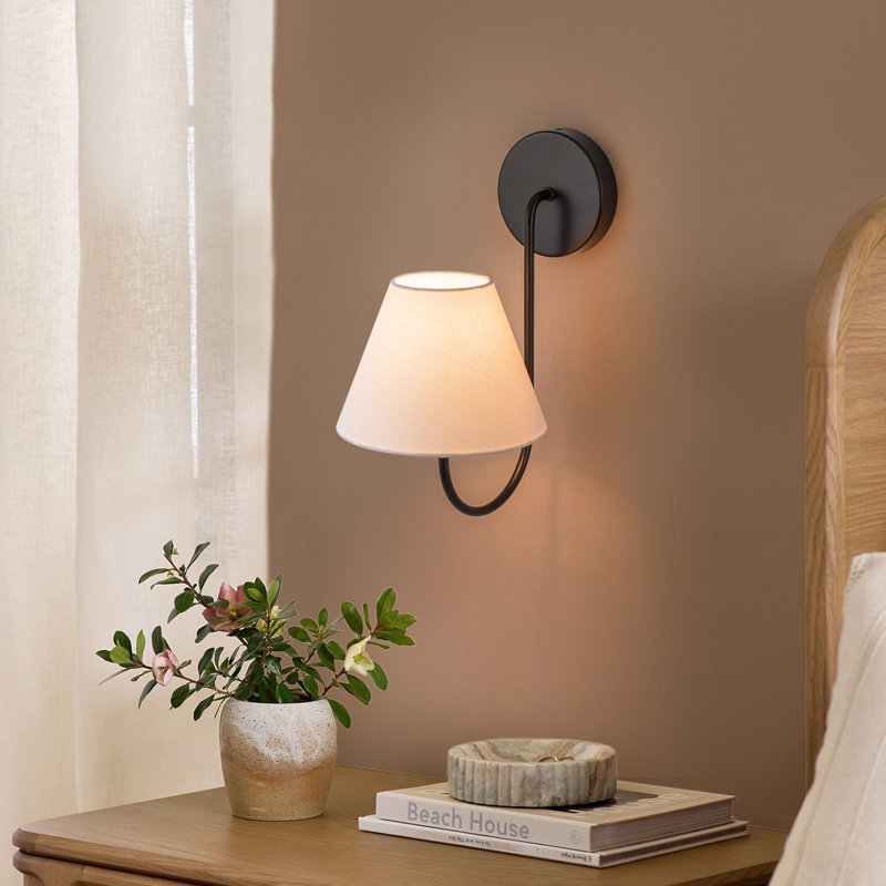 1 - Linen Light Shade Wall Light