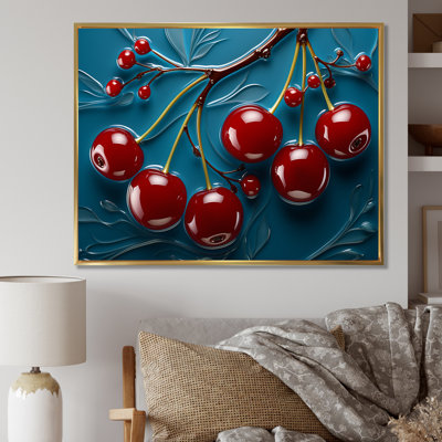 Red Cherry Tree Explosion 1 - Art mural cerise
