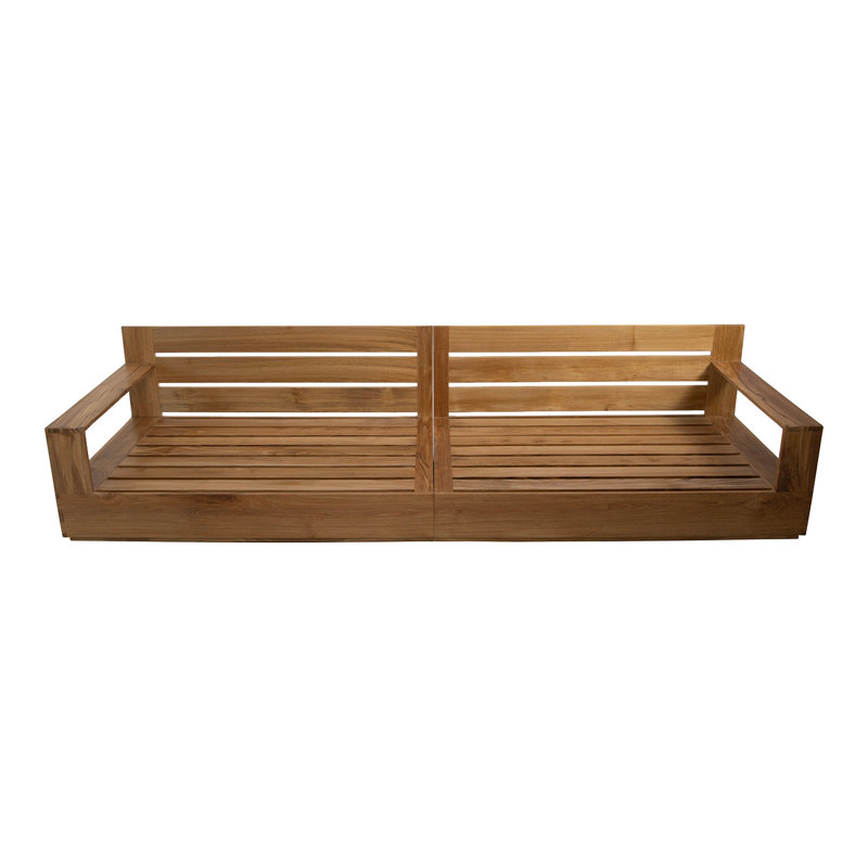 Germelino Outdoor 3 - Seat Teak Patio Sofa with Sunbrella Cushions, Coal