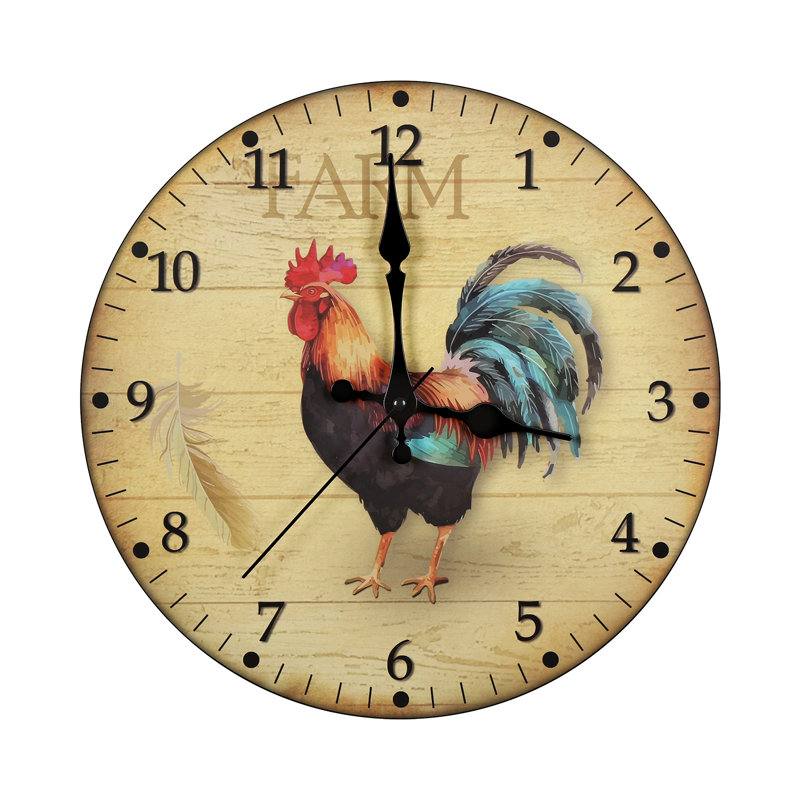 Horloge murale 12 po coq