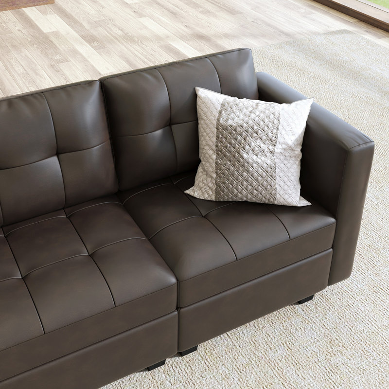 Oversized Sleeper Sectional Faux Leather Modular Sectional Couch