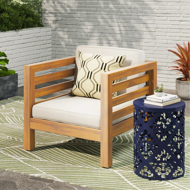 CLUB CHAIR, Beige, Teak