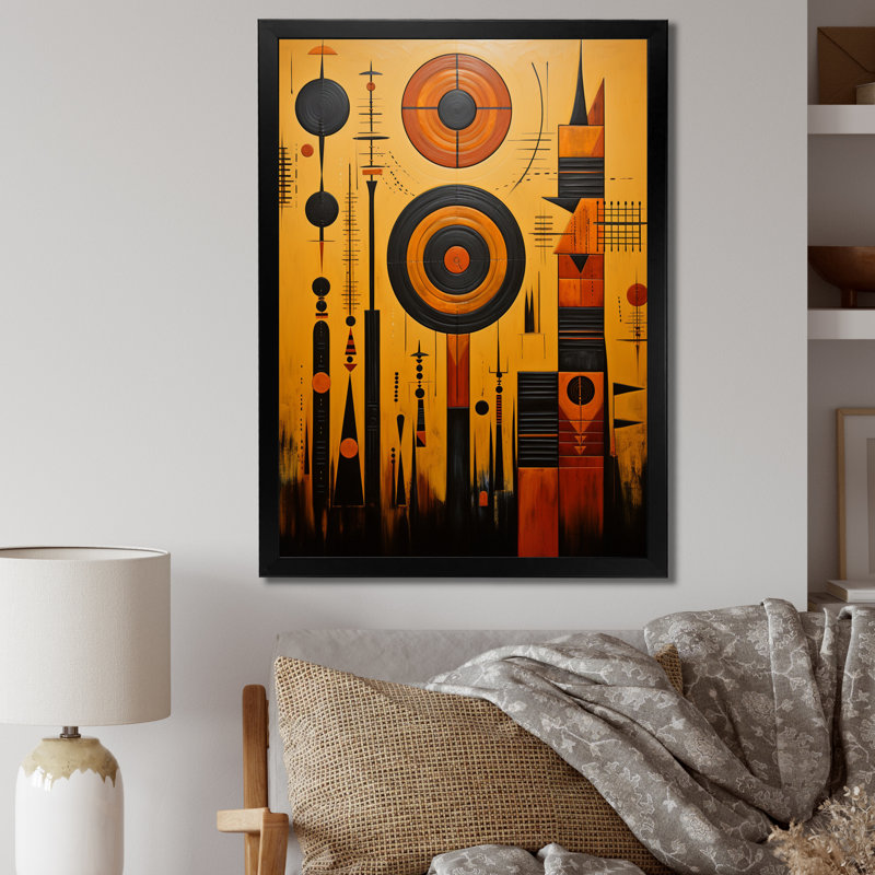 «Hasbouck African Tribes Sacred Patterns II», reproduction sur toile, Cadre simple noir, H 20 po x l 12 po x P 1 po