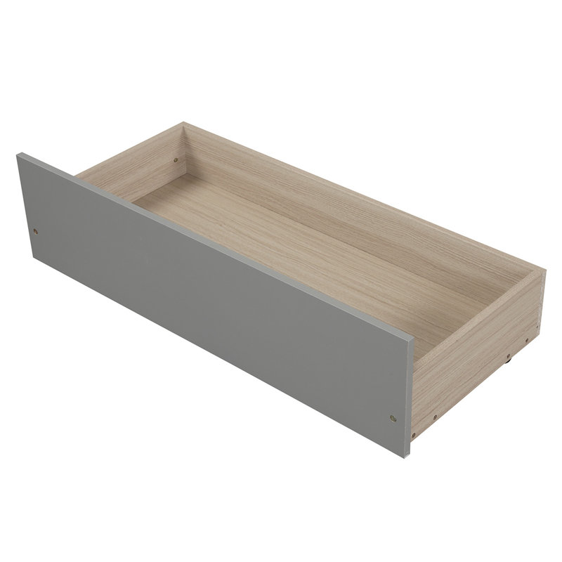 Platform Bed With Two Drawers, Gray