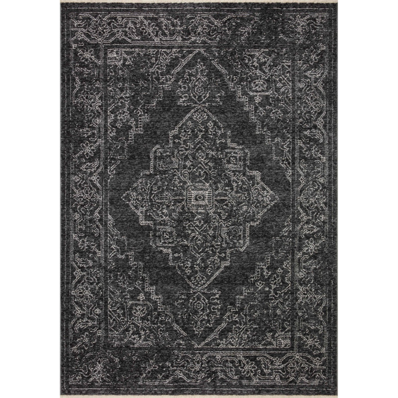 Charcoal Dove 94" x 120" Synthetic Rectangular Area Rug