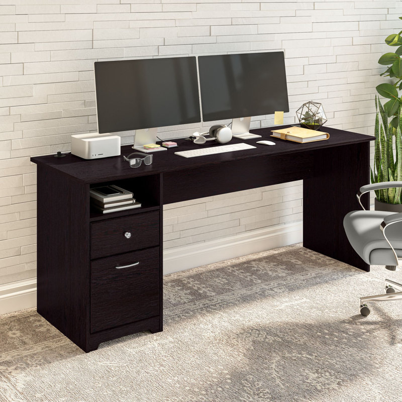 Bureau sur pied Ozro Singe, Chêne espresso, H 30 po x l 72 po x P 23 po
