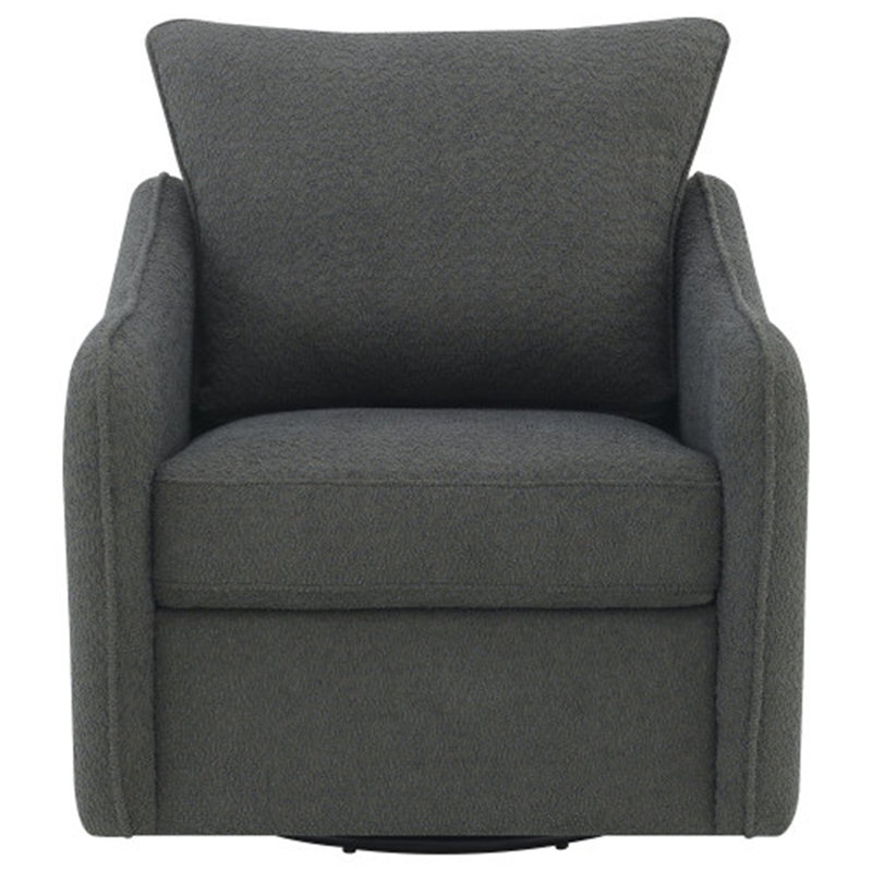 Fauteuil pivotant rembourré gris anthracite Nikko