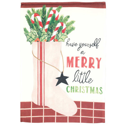 Drapeau de jardin «Have You A Merry Little» en polyester 18 po x 13 po