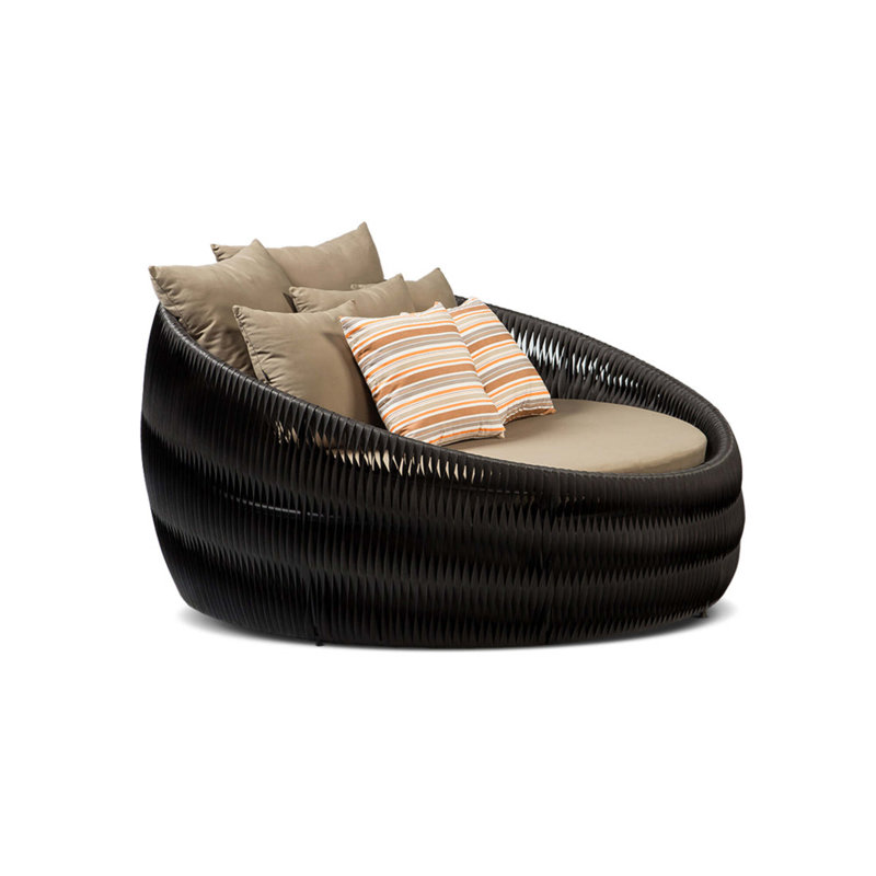 Verona Outdoor 2 - Seat Patio Daybed, Sand, Black