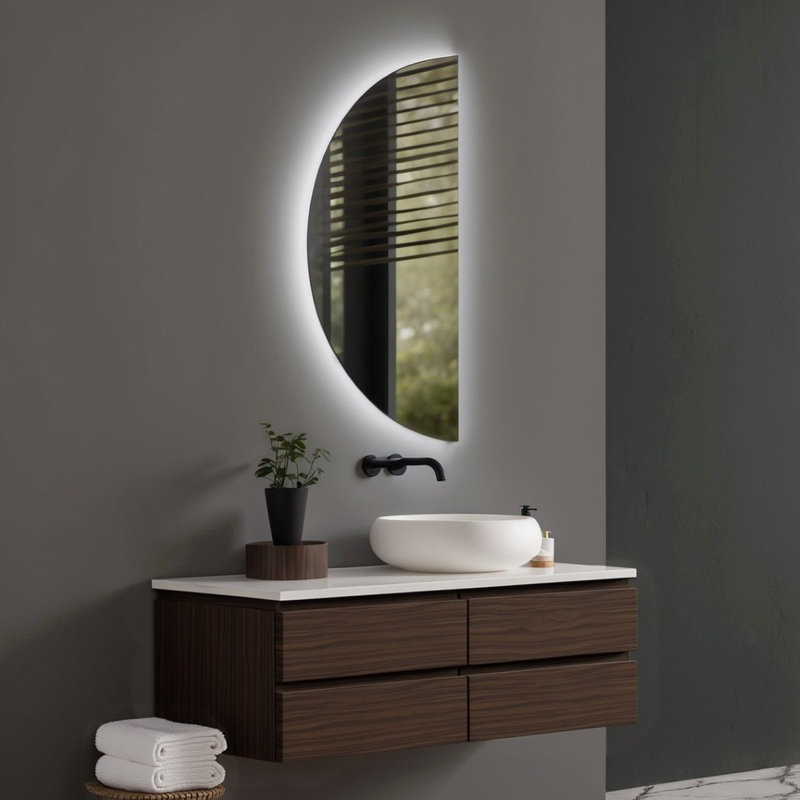 Half-circle Mirror, 120 cm H x 60 cm W