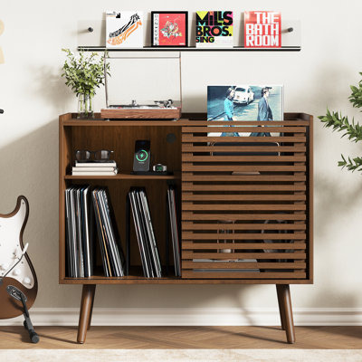 Record Player Stand With Vinyl Storage