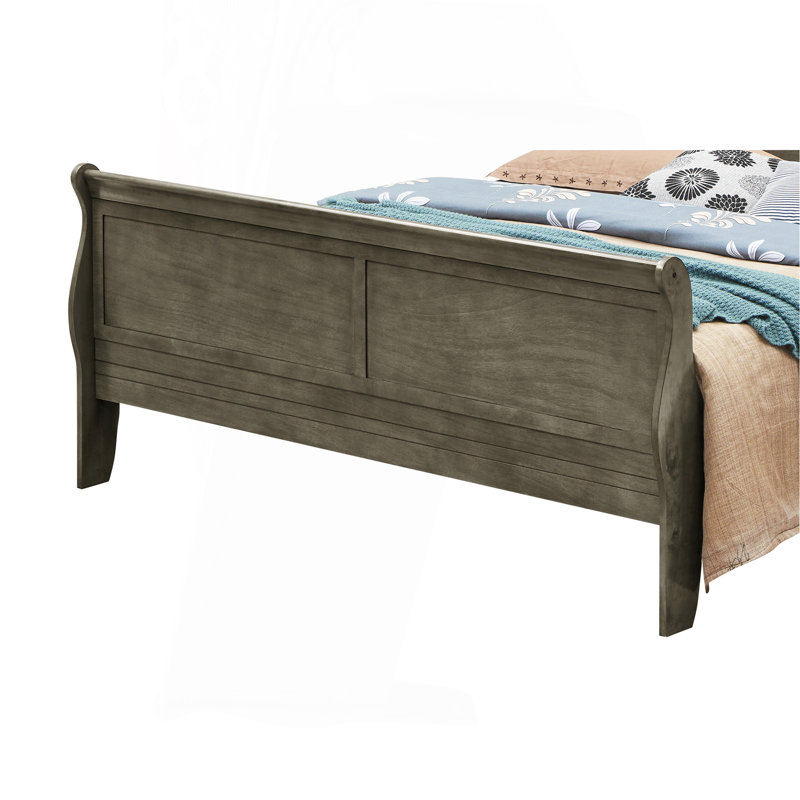 Elegant Traditional Gray Queen Bed Frame