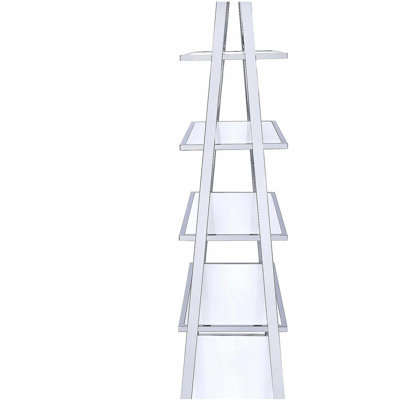 Bibliothèque blanche et chrome avec 6 tablettes